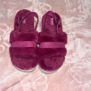 Fuzzy Plum Sandals